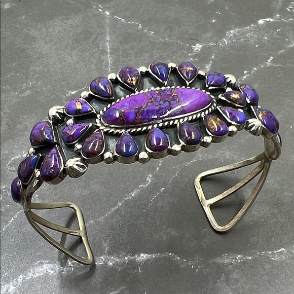 Purple Mohave Turquoise Sterling Silver Southwestern Cuff Bracelet